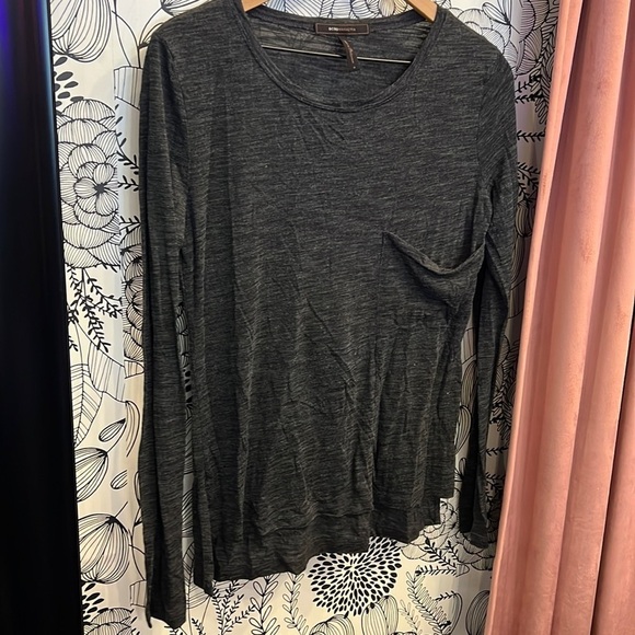 Grey Long Sleeve Pocket Tee - Picture 1 of 2